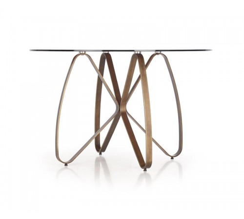 Стол LUNGO (120) (коричневый / античное золото)