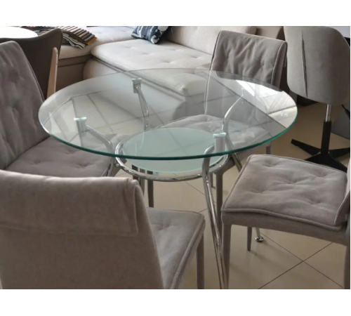 Стол  стеклянный  FINEZjA A (90) прозрачный
