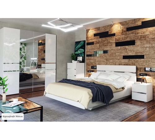 Тумба прикроватная Линда 4 (белый снег)