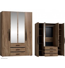 Nature 555 Шкаф для одежды и белья (Дуб табачный Craft-Черный)