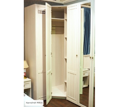 Sherlock 63 Шкаф угловой фасад зеркало ясень анкор светлый