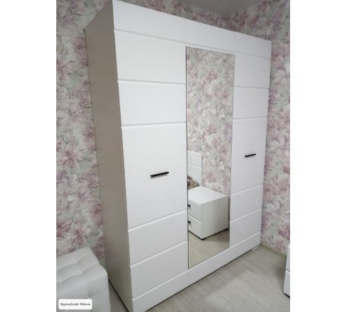 Шкаф 3дв. Йорк  (белый / белый глянец)