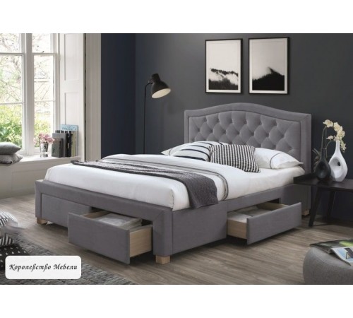 Кровать  ELECTRA VELVET (160*200) (серый) ,с ящиками