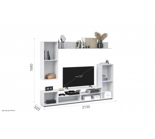 Гостиная ﻿НЕО (белый жемчуг/ ателье светлый)