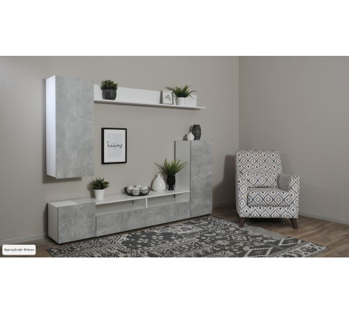 Гостиная ﻿НЕО (белый жемчуг/ ателье светлый)