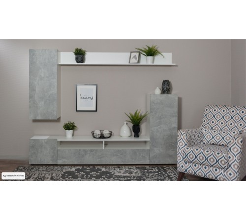 Гостиная ﻿НЕО (белый жемчуг/ ателье светлый)