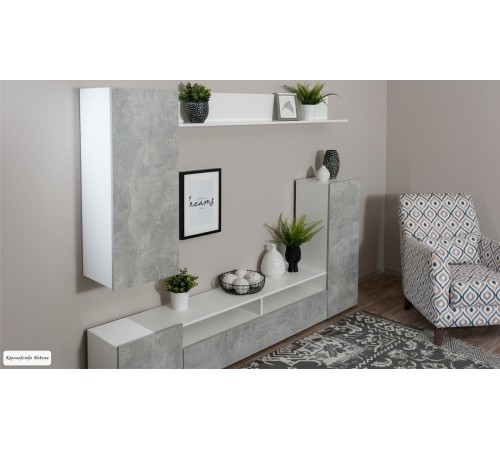 Гостиная ﻿НЕО (белый жемчуг/ ателье светлый)