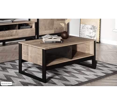 Стол журнальный Стокгольм  (дуб гранж песочный / железный камень)