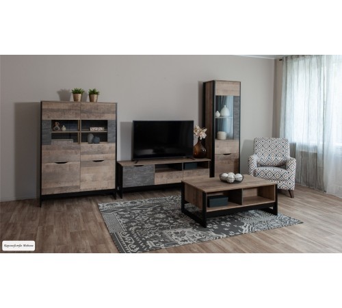 Стол журнальный Стокгольм  (дуб гранж песочный / железный камень)