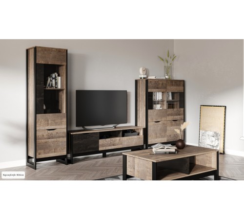 Стол журнальный Стокгольм  (дуб гранж песочный / железный камень)