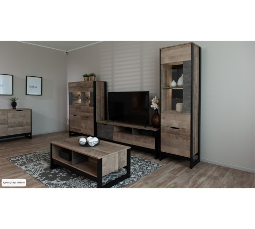 Стол журнальный Стокгольм  (дуб гранж песочный / железный камень)